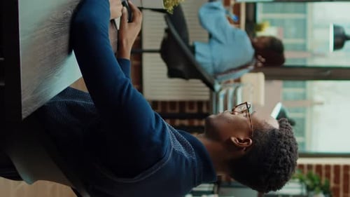 Adult Man Working at Desk in Office