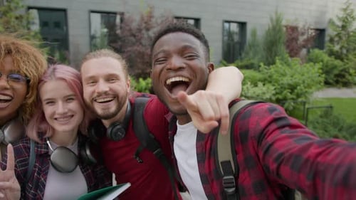 Diverse Multiracial College University Friends Happy Group Multiethnic People Teens Diversity