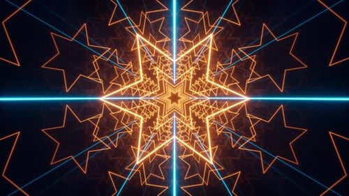 Abstract neon tunnel, 3d rendering.