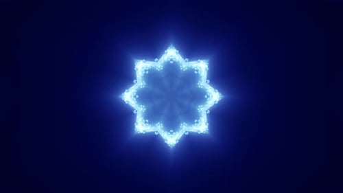 Ethereal Blue Glowing Abstract Symmetrical Loop Background