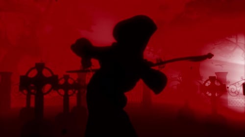 Death with a Scythe Grim Reaper with Red Burning
