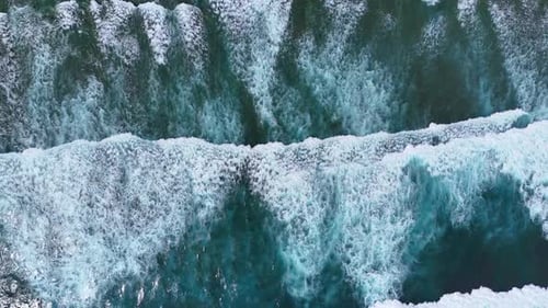 Waves moving from side to side.