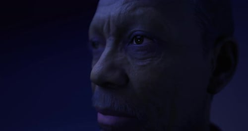 Realistic Close Up of an Elderly Person with Detailed Facial Features