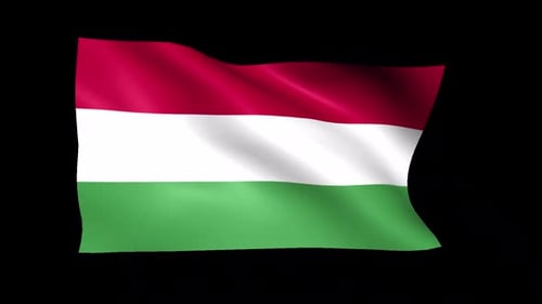 Realistic Hungary Flag Waving Seamless Loop Animation