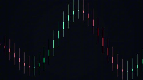 gráfico de velas del mercado, fondo de movimiento comercial verde y rojo