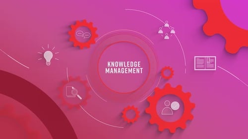 Flat Infographic Colorize Icons Background Knowledge Management Loopable Animation