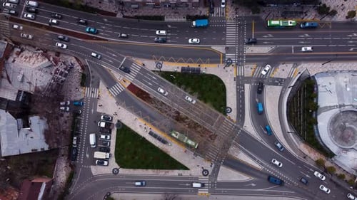 Buses And Cars In The Street