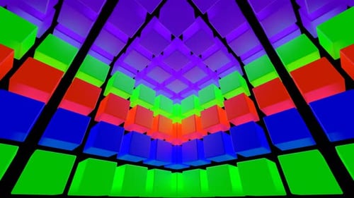 Multicolor Cubic Zone Background Vj Loop In 4K