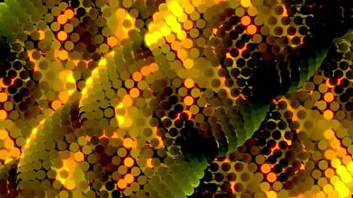 Abstract Fluid Glowing Golden Circles Loop Motion Background