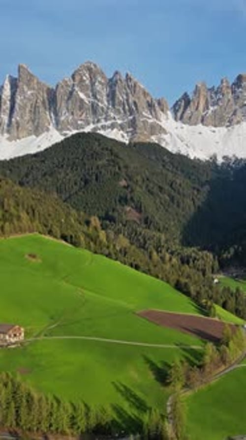Spring landscape in Italian Dolomites Alps