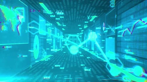 L'interface futuriste de la salle de contrôle brille