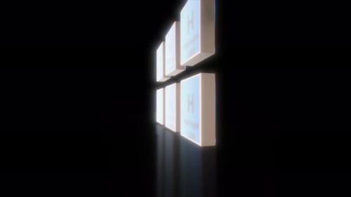 Glowing Hydrogen Periodic Table Element Animation