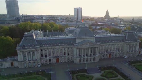 The Royal Palace of Brussels aerial Drone shot