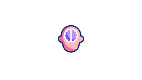 Pulsing Brain Inside Head Icon Animation