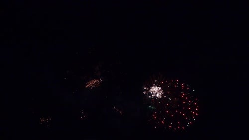 Brilliant Fireworks Exploding in the Night Sky