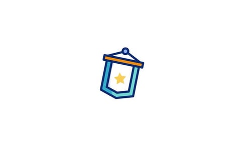 Animated Flat Design Pennant Flag Icon