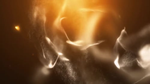 Golden Flame Particle Wave Background Luxury Particle Smoke Flow Background