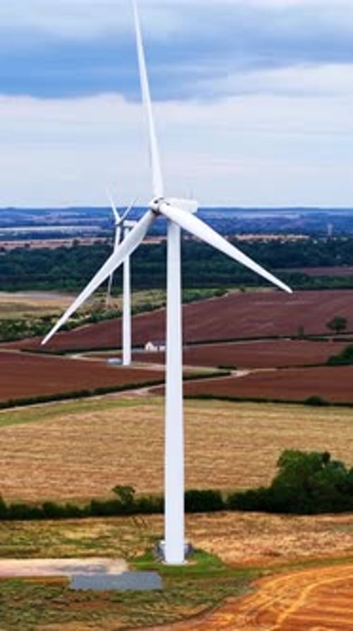 Windmill Turbines Producing Green Energy