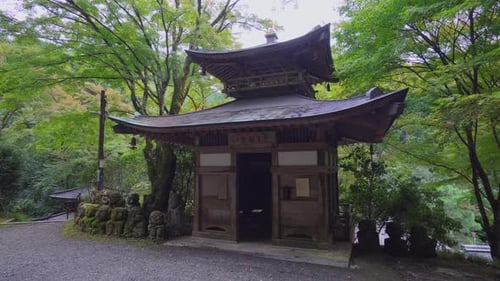Pagodas are very common in Buddhist temples in Japan, in this case the pagoda is rather small and is