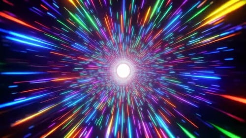 Arrière-plan graphique Rainbow Light Speed Hyperspace Tunnel Motion