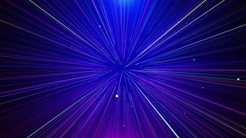 Abstract tunnel of multicolor spectrum radial lines circular geometric background. Data flow tunnel.