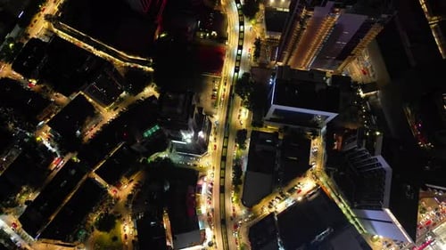 Flugaufnahme der Einschienenbahn auf der Jalan Sultan Ismail