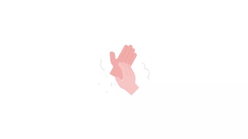 Animated Flat Design Hands Clapping Icon