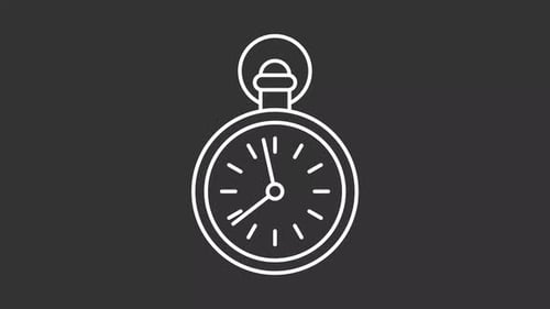 Animated pocket watch white icon
