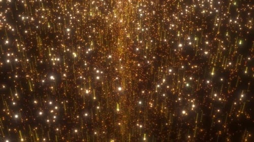 Golden Particle Rain Background for Celebratory Events