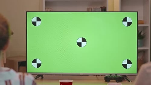 Green TV Screen Copy Space