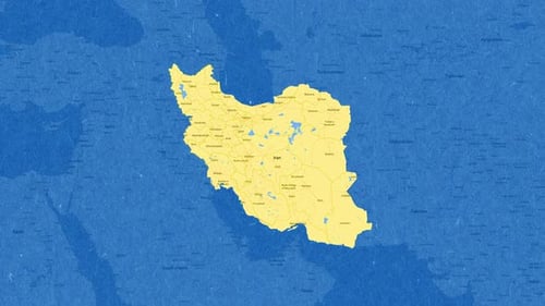 Blaue Karte des Irans — Gelbe Markierung