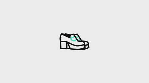 Animated Drawing of Shoes in Flat Design Style
