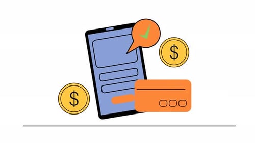 Online Payment Transaction with Smartphone, Credit Card, and Coins
