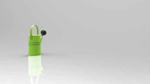 Rotating 3D Green Watering Can Animation