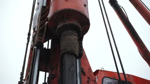 Rotating Drilling Rig Component on Construction Site