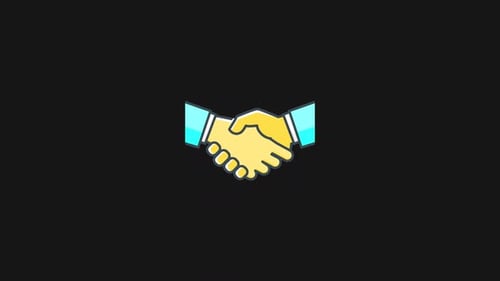Animated Flat Design Handshake Icon