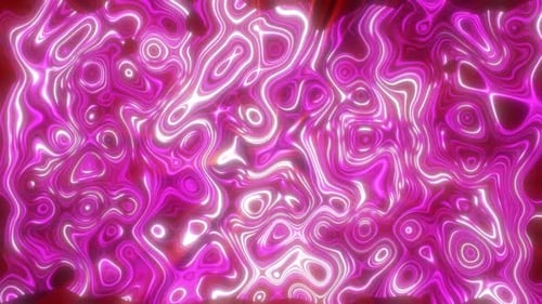 Abstract purple waves of iridescent energy liquid and magical bright glowing lines, background