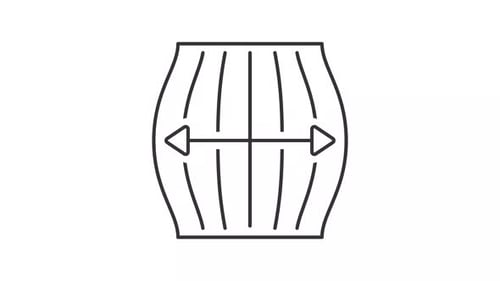Animated Barrel Width Measurement Line Icon