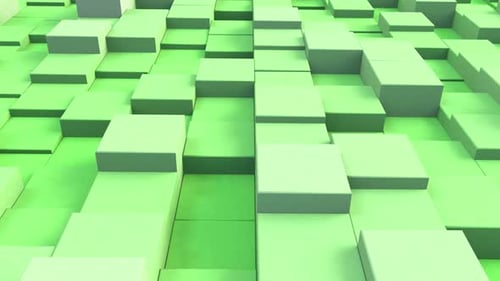 Abstract 3D Cube Geometric Background Green