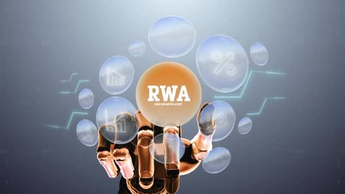 Futuristic Robotic Hand Activating Digital Data Display