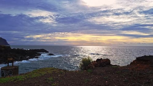 Static Shot Of Tenerife Island After Sunset Time, Canary Islands, Spain