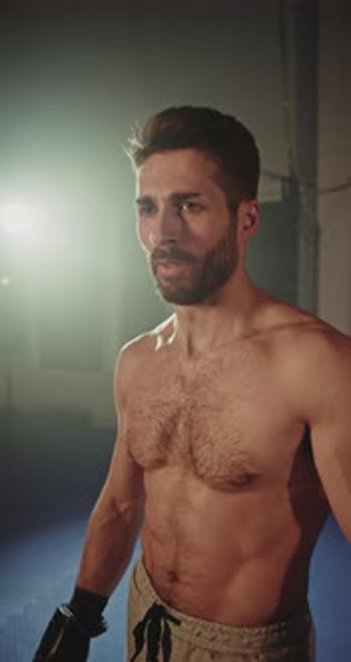 Male Fighter Portrait in the Training Room