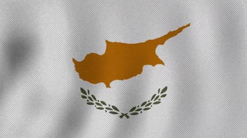 Waving Flag of Cyprus with Fabric Texture