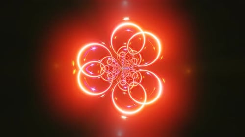 Dynamic VJ Loop with Abstract Strobe Lights and Geometric Shape Changes