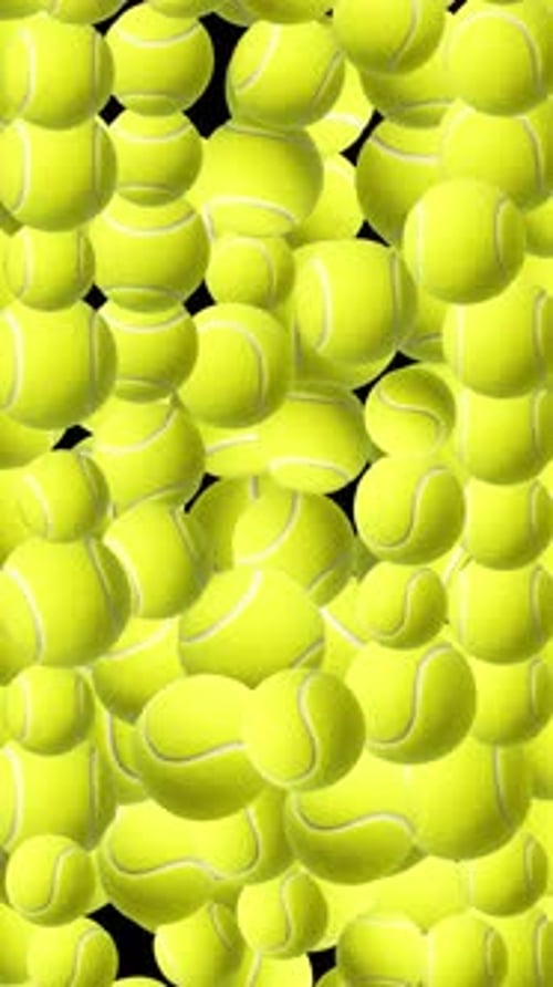 Falling Tennis Balls Vertical Seamless Loop Transition