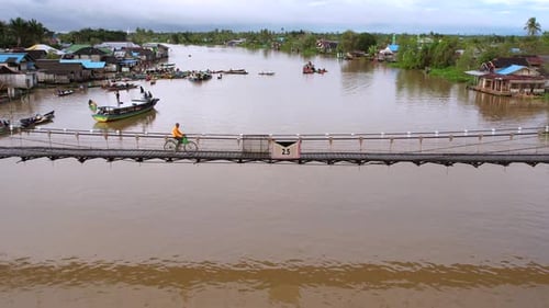 Traditional Bridge Over Banjarmasin River