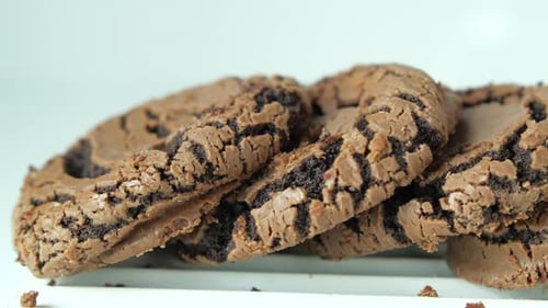 Delicious Crinkle Chocolate Cookies Close Up