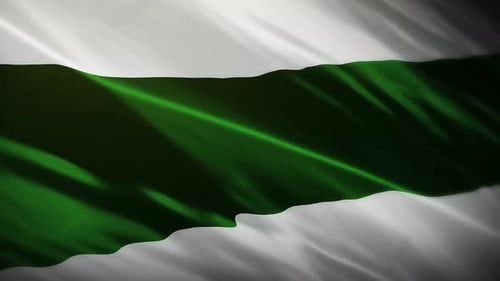 Waving Green and White Flag Motion Background