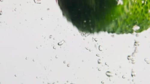 Fresh Vegetables Plunging into Water