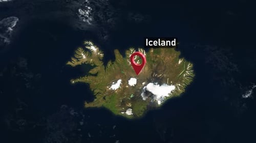 Iceland Country Zoom from Space